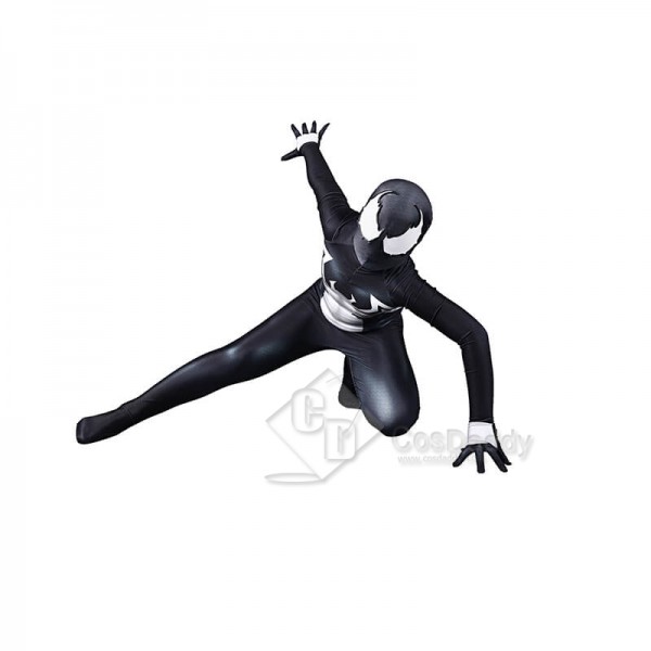 Venom Spiderman Costume Black Tight Jumpsuit Halloween Cosplay