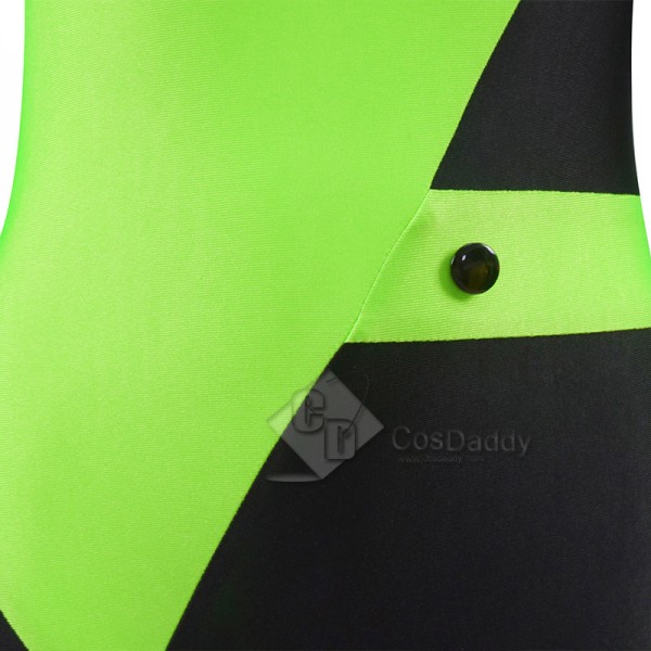 Kids Kim Possible Shego Cosplay Costume Jumpsuit Bodysuit Green Suit