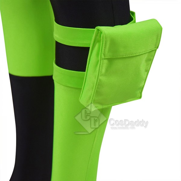 Kids Kim Possible Shego Cosplay Costume Jumpsuit Bodysuit Green Suit