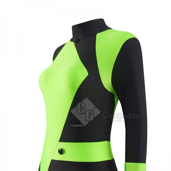 Kim Possible Shego Cosplay Costume Adults Jumpsuit Bodysuit Halloween Outfit