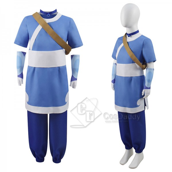 Avatar: The Last Airbender Katara Cosplay Costume Blue Outfit Halloween Suit For Kids