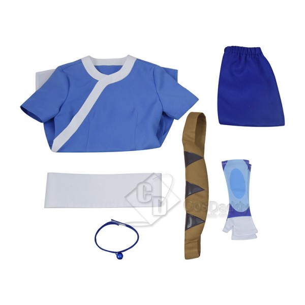 Avatar: The Last Airbender Katara Cosplay Costume Blue Outfit Halloween Suit For Kids