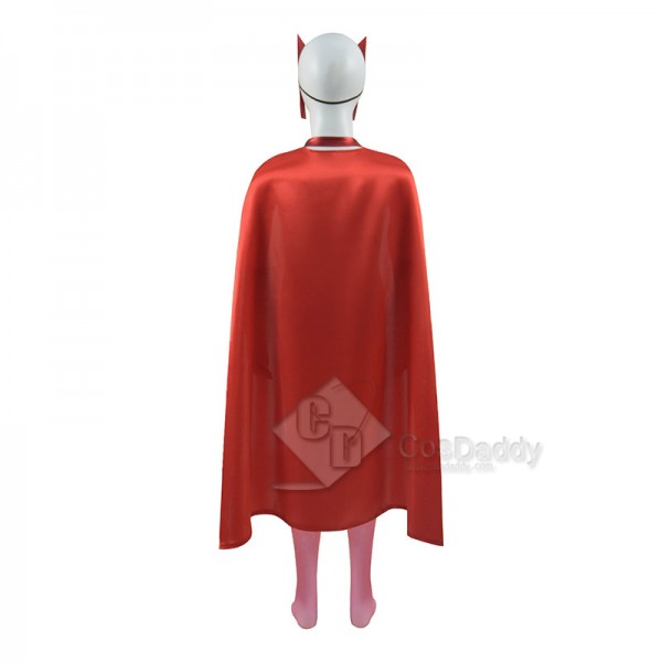 WandaVision Scarlet Witch Wanda Maximoff Cosplay Costume Red Jumpsuit For Children Girls