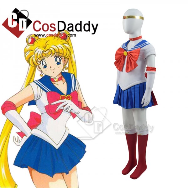 Anime Sailor Moon Tsukino Usagi Cosplay Costume Kids Girls Dress Halloween Gift
