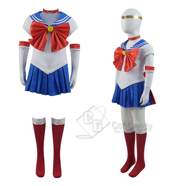 Anime Sailor Moon Tsukino Usagi Cosplay Costume Kids Girls Dress Halloween Gift