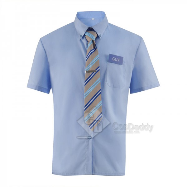 Ryan Reynolds Free Guy Guy Cosplay Costume Blue Shirt Tie Halloween Carnival Suit