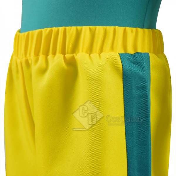 Kids WandaVision Vision Cosplay Costume Green Jumpsuit Yellow Bodysuit Cloak Full Set