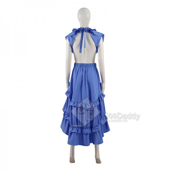 Movie Emily in Paris Season 2 Emily Cosplay Costume Lily Collins Bule Dress