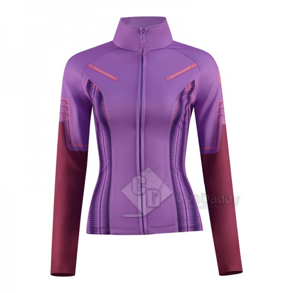 2022 TV Hawkeye Kate Bishop Cosplay Costume Purple Coat Jacket Halloween Carnival Suit