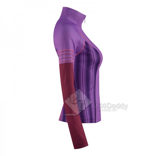 2022 TV Hawkeye Kate Bishop Cosplay Costume Purple Coat Jacket Halloween Carnival Suit