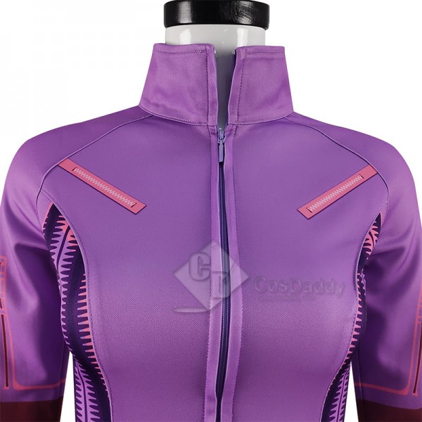 2022 TV Hawkeye Kate Bishop Cosplay Costume Purple Coat Jacket Halloween Carnival Suit