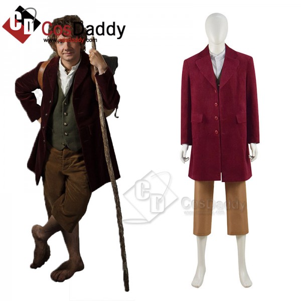 The Hobbit The Lord of the Rings Bilbo Baggins Cosplay Costume Halloween Carnival Suit