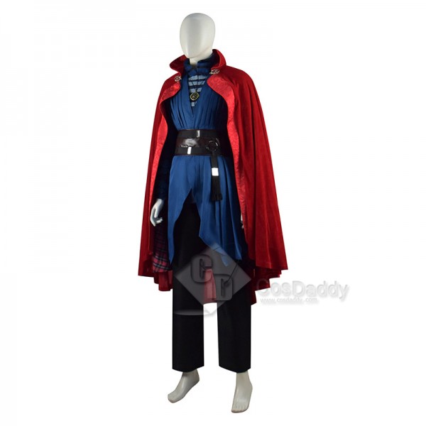 Doctor Strange Stephen Strange Cosplay Costume Red Robe Necklace Full Set Halloween 2022