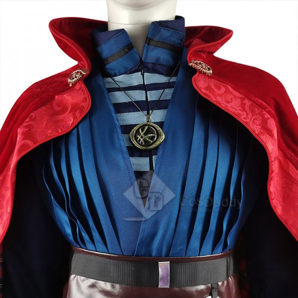 Doctor Strange Stephen Strange Cosplay Costume Red Robe Necklace Full Set Halloween 2022