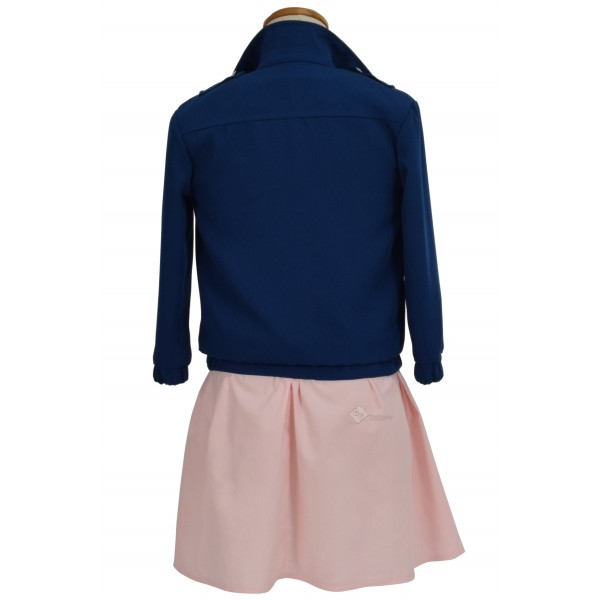 Stranger Things Eleven Pink dress Blue Jacket Costume