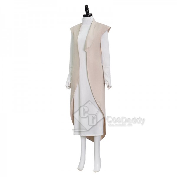 Cosdaddy Andor Mon Mothma Cosplay Costume Formal White Halloween Outfit 