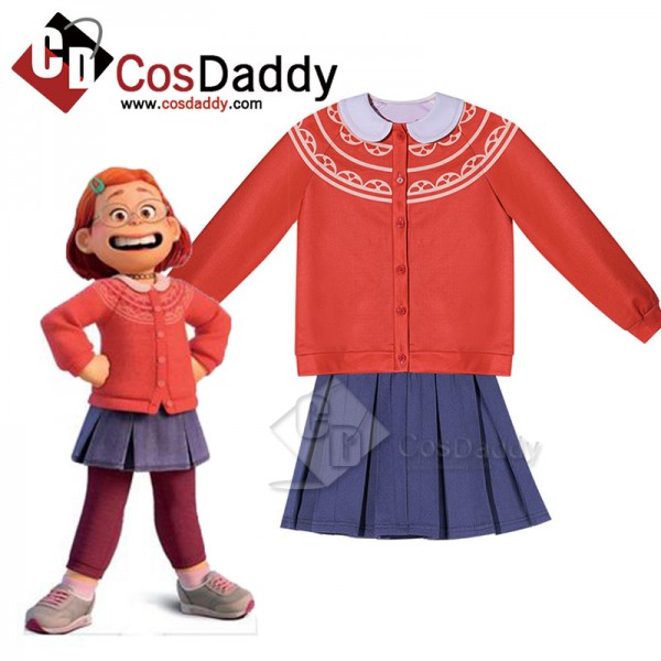 2022 Turning Red Mei Lee Cosplay Costume Children Kids Dress Suit