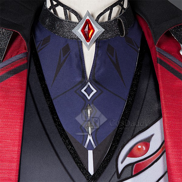 Genshin Impact Diluc Red Dead of Night Cosplay Costume Halloween Party Suit