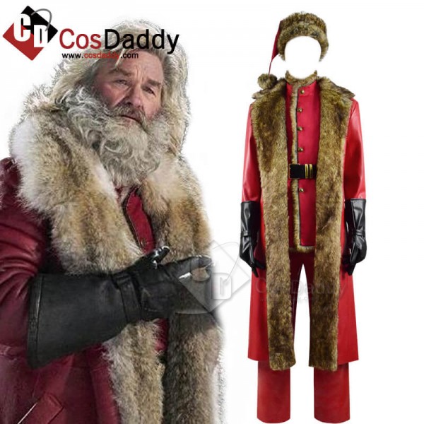 The Christmas Chronicles Santa Claus Red Shearling Coat Outfit Deluxe Version Cosplay Costume For Sale