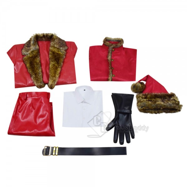 The Christmas Chronicles Santa Claus Red Shearling Coat Outfit Deluxe Version Cosplay Costume For Sale