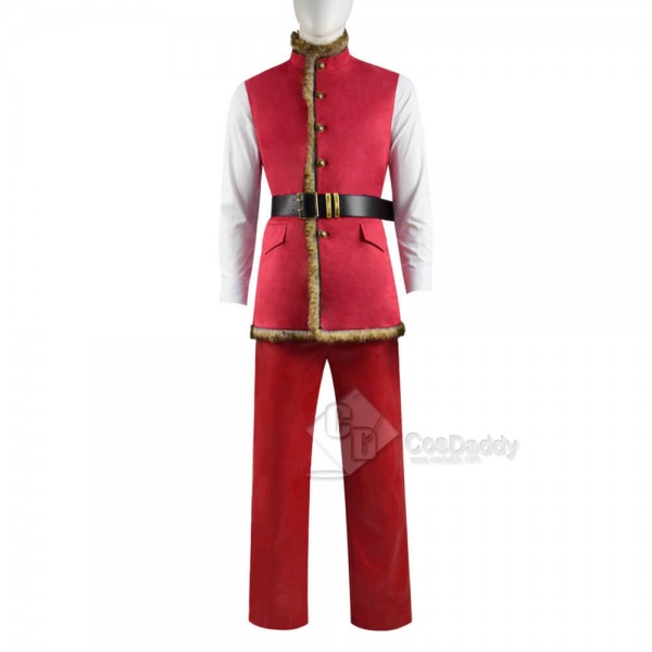 The Christmas Chronicles Santa Claus Red Shearling Coat Outfit Deluxe Version Cosplay Costume For Sale