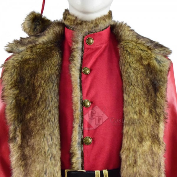 The Christmas Chronicles Santa Claus Red Shearling Coat Outfit Deluxe Version Cosplay Costume For Sale