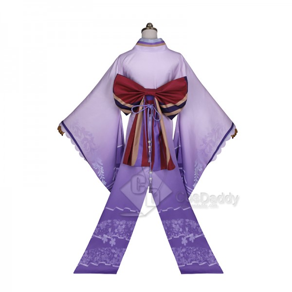 Genshin Impact Raiden Shogun Baal Cosplay Costume Gameplay Dress Purple Kimono Zhen Version