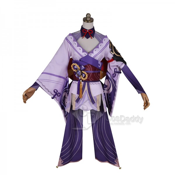 Genshin Impact Raiden Shogun Electro Archon Baal Cosplay Costume Sexy Women Kimono Purple Dress