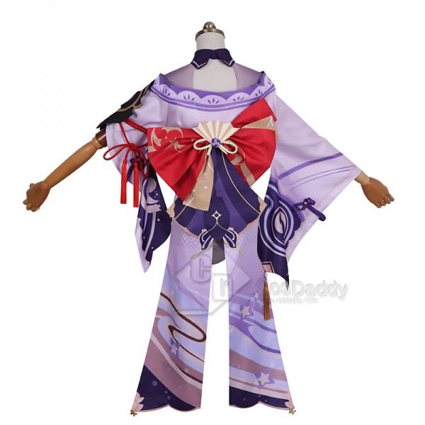 Genshin Impact Raiden Shogun Electro Archon Baal Cosplay Costume Sexy Women Kimono Purple Dress