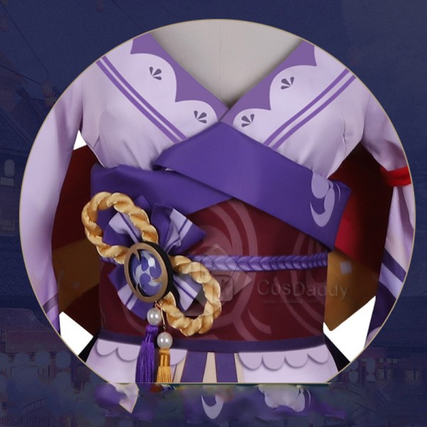 Genshin Impact Raiden Shogun Electro Archon Baal Cosplay Costume Sexy Women Kimono Purple Dress