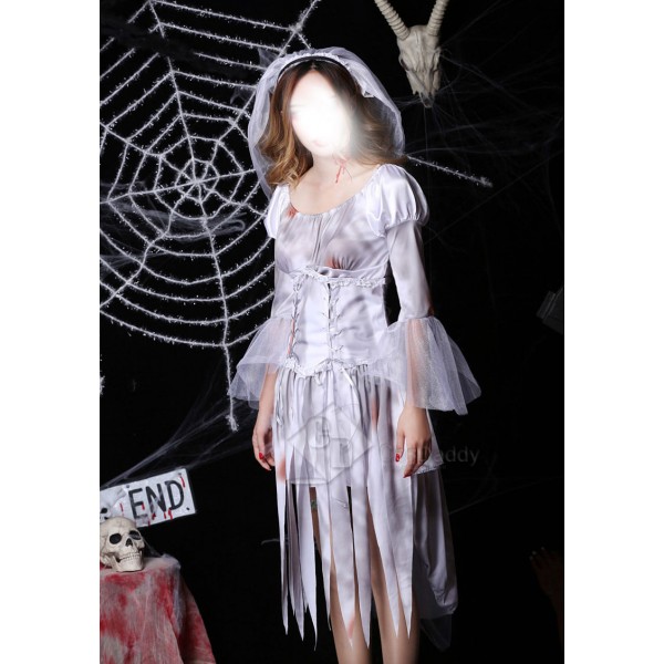 Scariest Halloween Costume Female Ghosts Bride Bridegroom Zombie Suit Dress Cosplay