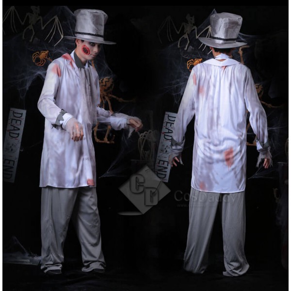 Scariest Halloween Costume Female Ghosts Bride Bridegroom Zombie Suit Dress Cosplay