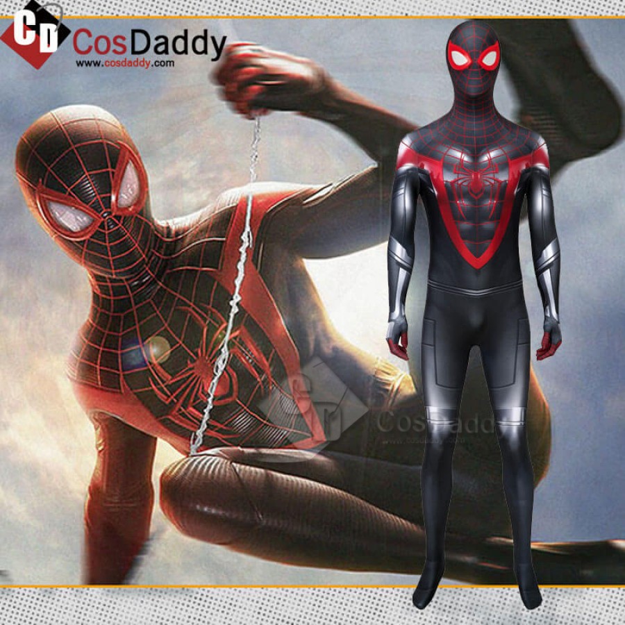 Black spider woman big ass cosplay Ps5 Spider Man Miles Morales Jumpsuit Bodysuit Cosplay Costume
