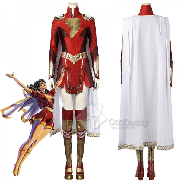 Shazam! Fury Of The Gods Mary Marvel Lady Shazam Cosplay Costume Supergirl Jumpsuit With Shoes