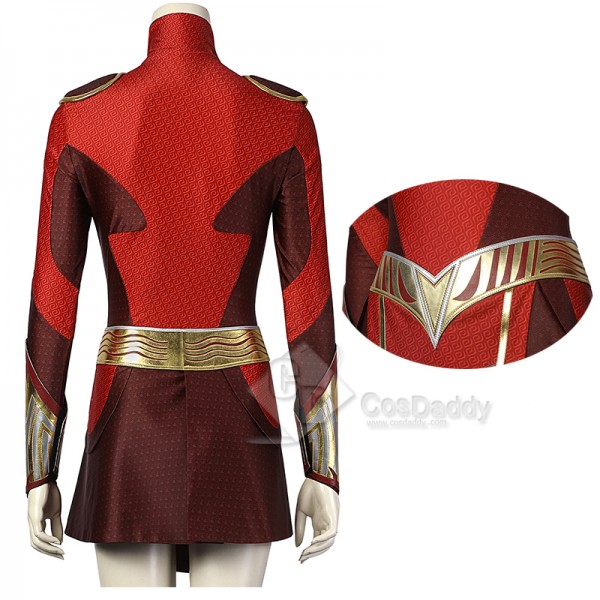 Shazam! Fury Of The Gods Mary Marvel Lady Shazam Cosplay Costume Supergirl Jumpsuit With Shoes