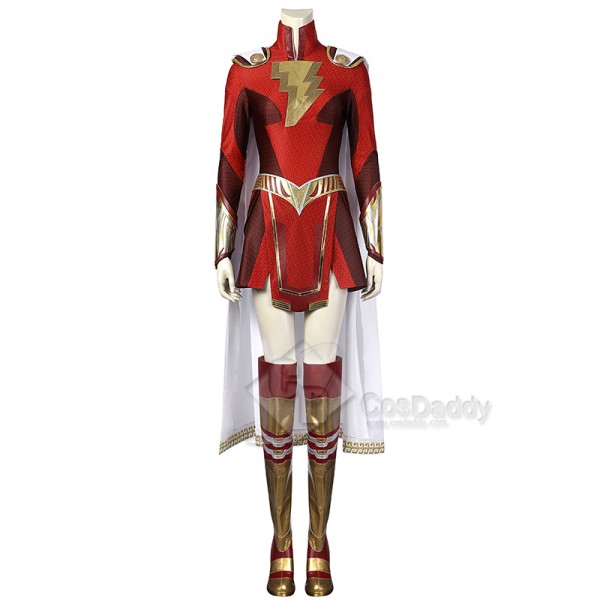 Shazam! Fury Of The Gods Mary Marvel Lady Shazam Cosplay Costume Supergirl Jumpsuit With Shoes