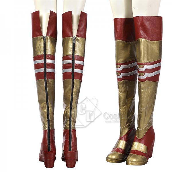 Shazam! Fury Of The Gods Mary Marvel Lady Shazam Cosplay Costume Supergirl Jumpsuit With Shoes