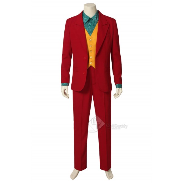 Men The Joker Clown Red Suit Outfit Cosplay Costume Halloween 2019