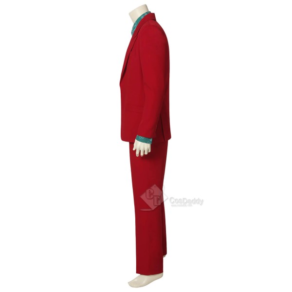 Men The Joker Clown Red Suit Outfit Cosplay Costume Halloween 2019