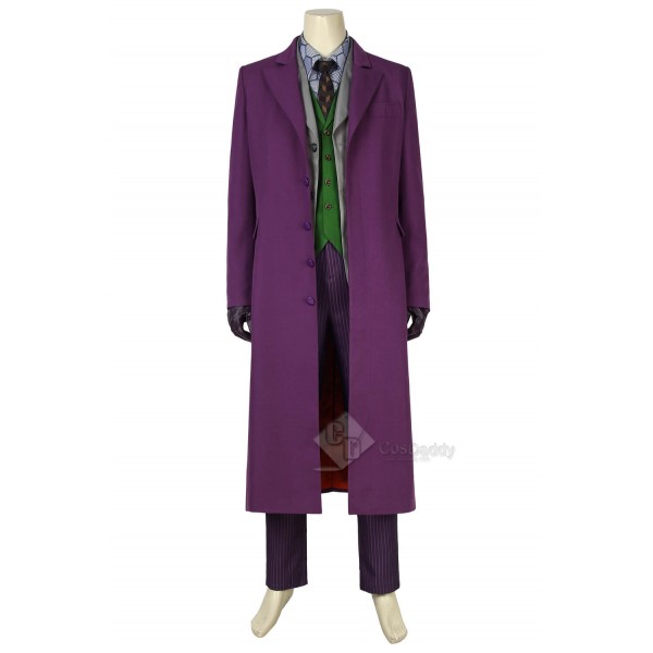 The Dark Knight Batman Joker Clown Purple Coat Cosplay Costume Halloween