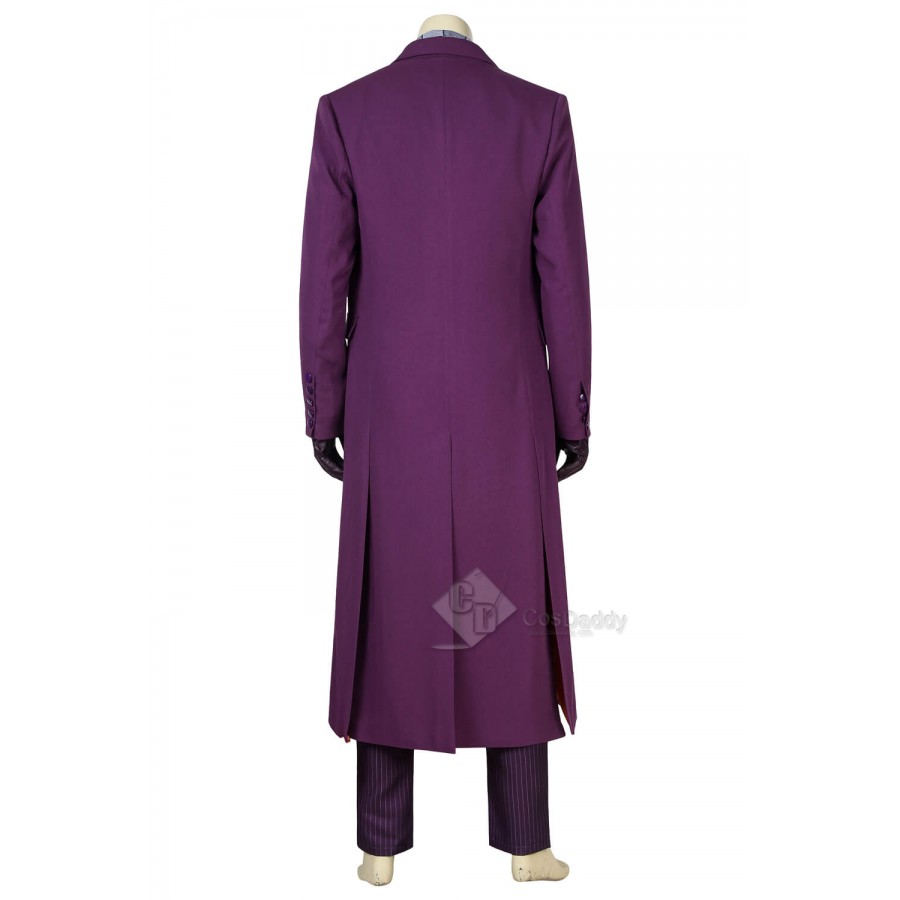 The Dark Knight Batman Joker Clown Purple Coat Cosplay Costume Halloween