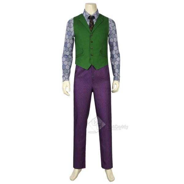 The Dark Knight Batman Joker Clown Purple Coat Cosplay Costume Halloween