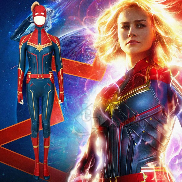 Captain Marvel Superhero Carol Danvers Marvel Costume Women Bodysuit Jumpsuit Cosplay