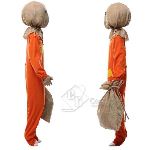 Men's Trick 'r Treat Sam Suit Uniform Jumpsuit Mask Adult Kids Cosplay Costume