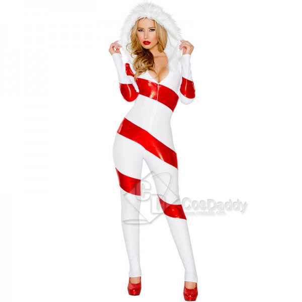  Women's Santa Clause Costume Jumpsuit Christmas Fantasy Holiday Party Costume CosDaddy