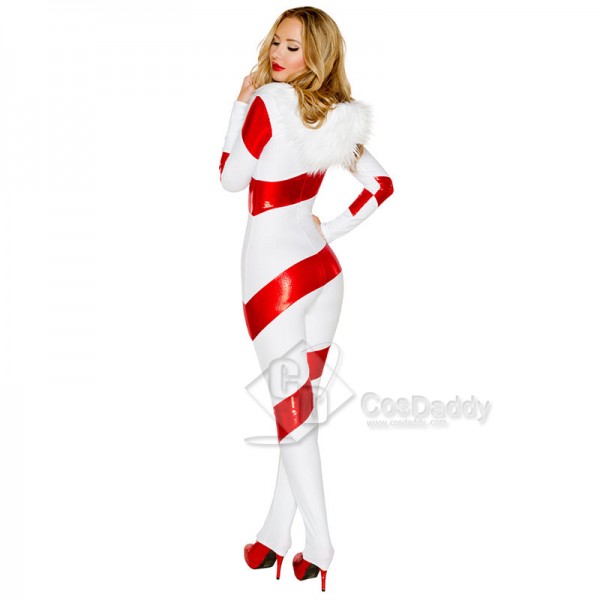  Women's Santa Clause Costume Jumpsuit Christmas Fantasy Holiday Party Costume CosDaddy