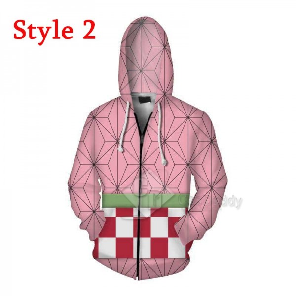 Demon Slayer‎ Kimetsu no Yaiba 3D Print Hoodie Pullover Zipper Jacket Coat