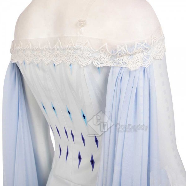 Disney Frozen 2 Elsa Costume White Dress Cosplay for Adults CosDaddy