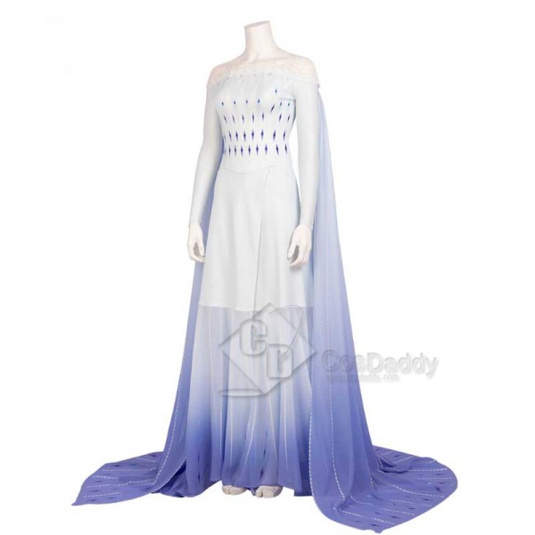 Disney Frozen 2 Elsa Costume White Dress Cosplay for Adults CosDaddy