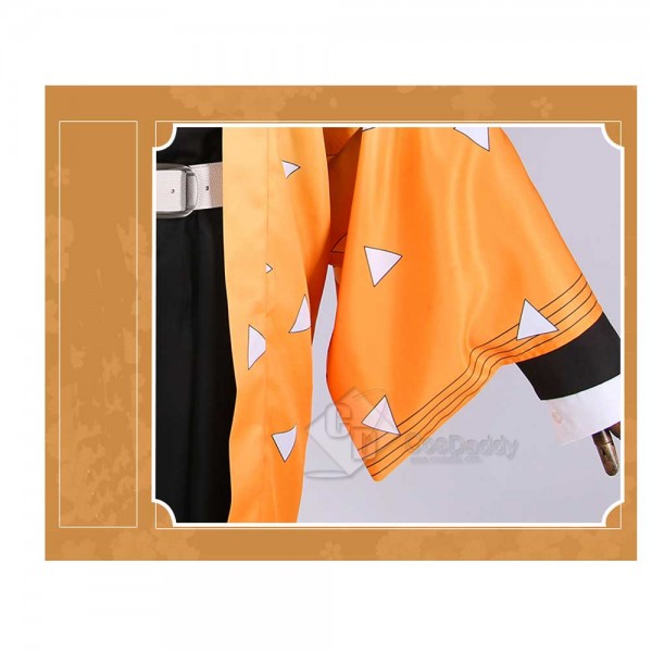 Anime Demon Slayer Kimetsu no Yaiba Agatsuma Zenitsu Cosplay Costume